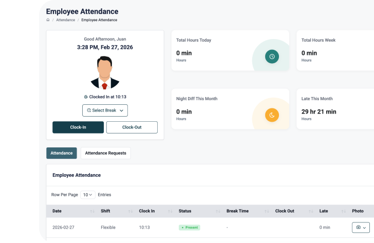 Time and Attendance update