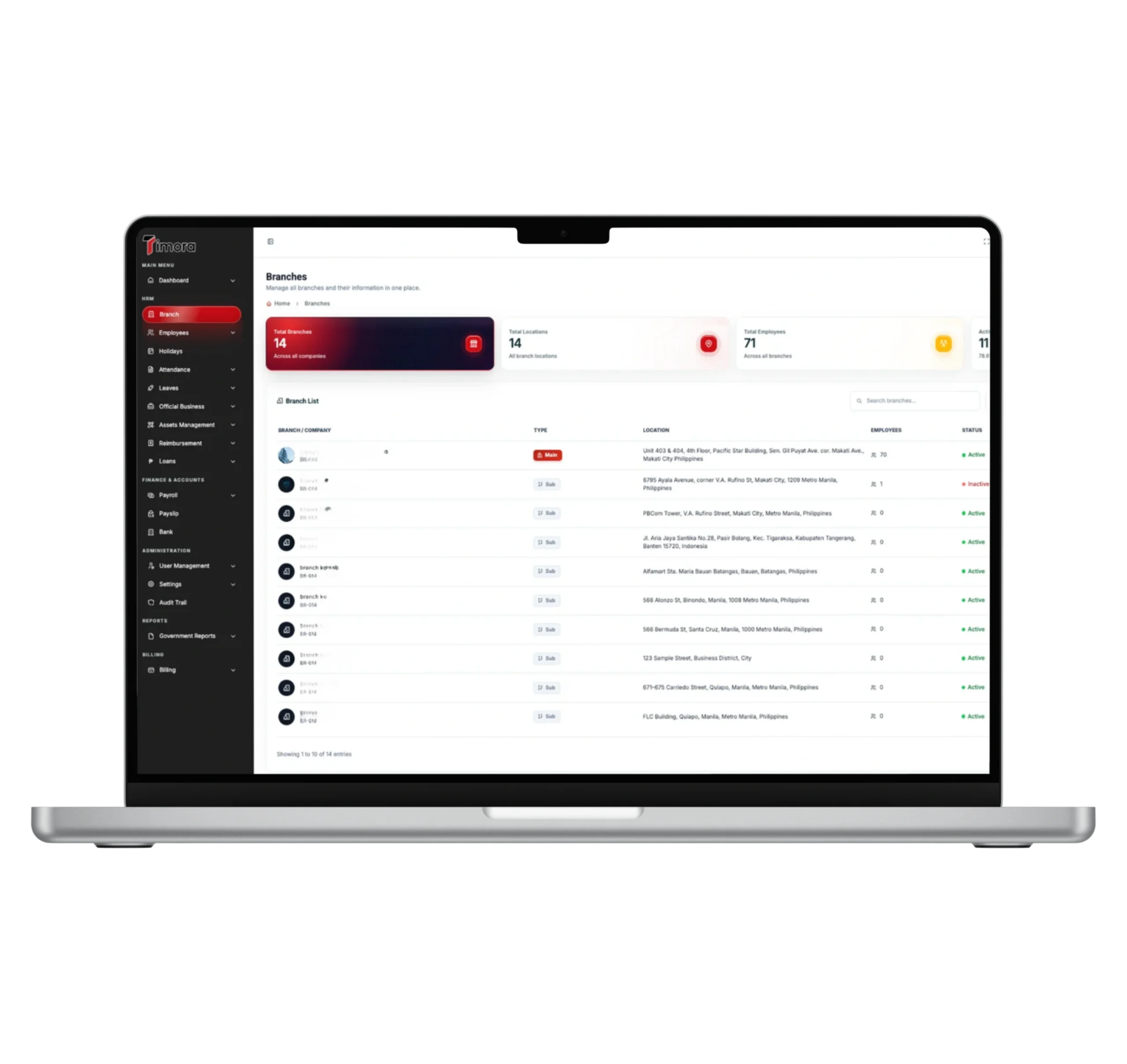 Timora attendance and workforce management