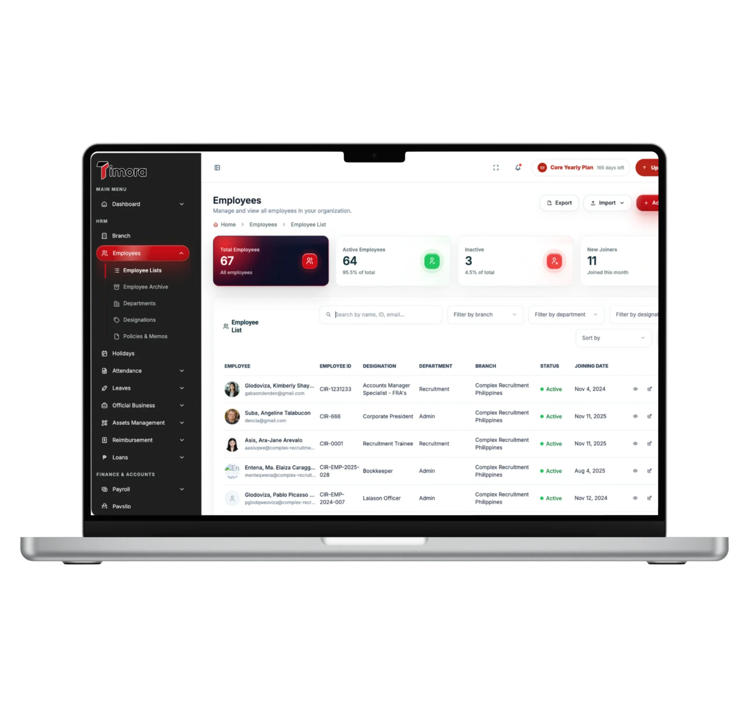 Timora payroll reports and workforce insights
